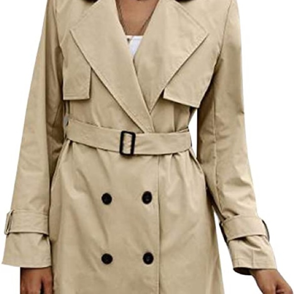 MIEAHORY Women Belted Trench Coat
